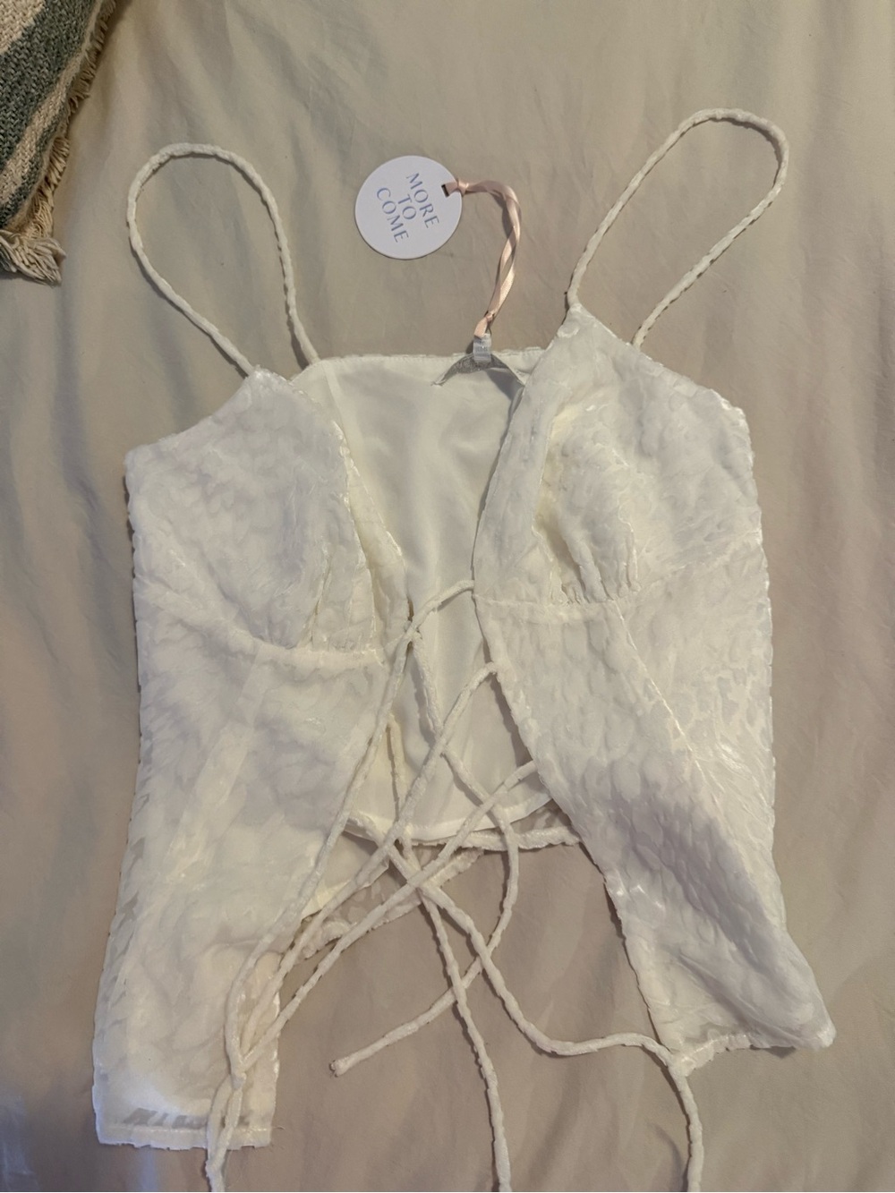 REVOLVE White Lace-Up Camisole - Picture 8 of 8